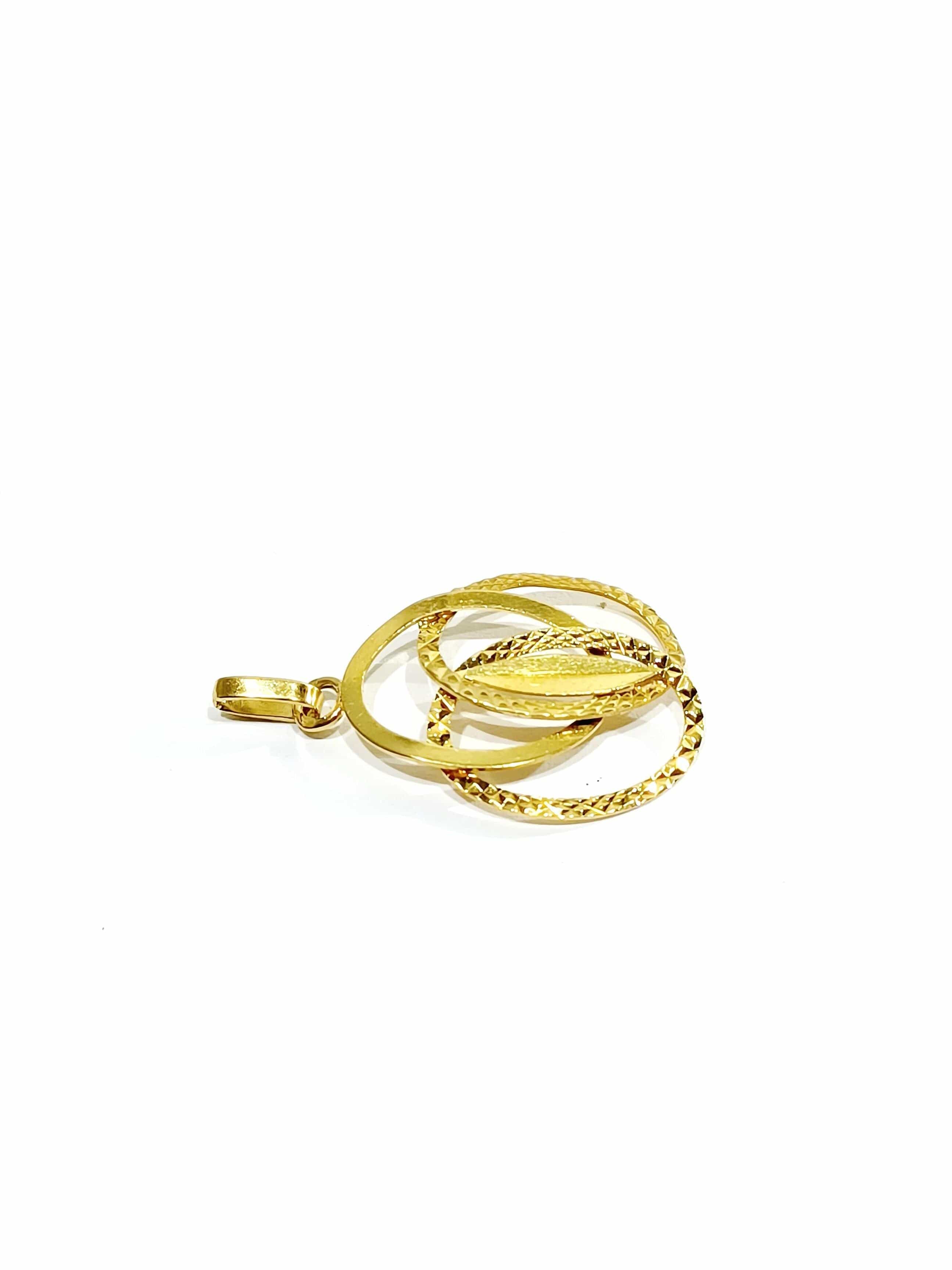 Intertwined circles pendant in yellow gold - Image 10