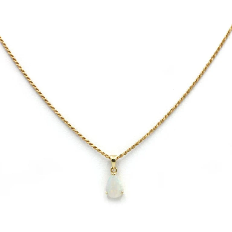 Pendant necklace - Yellow gold & Opal - Image 3