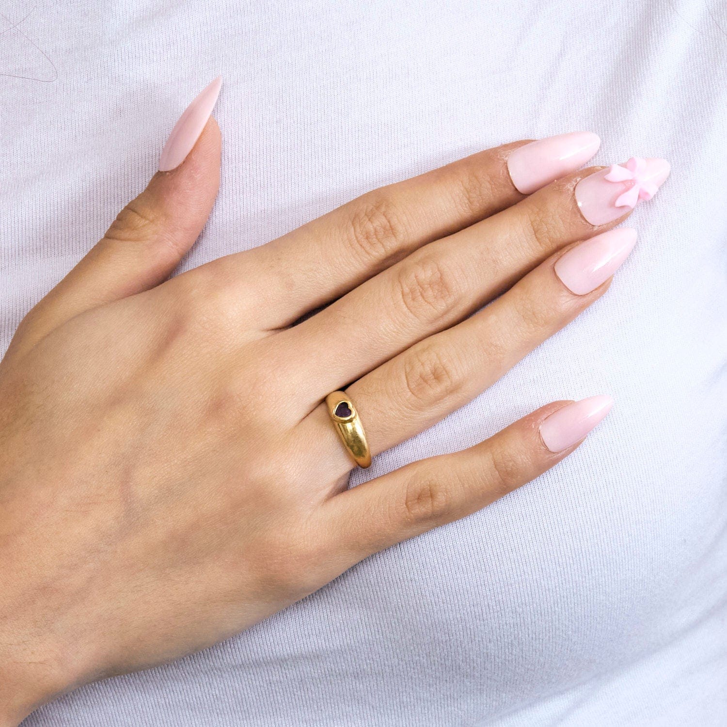 Yellow gold amethyst ring - Image 6
