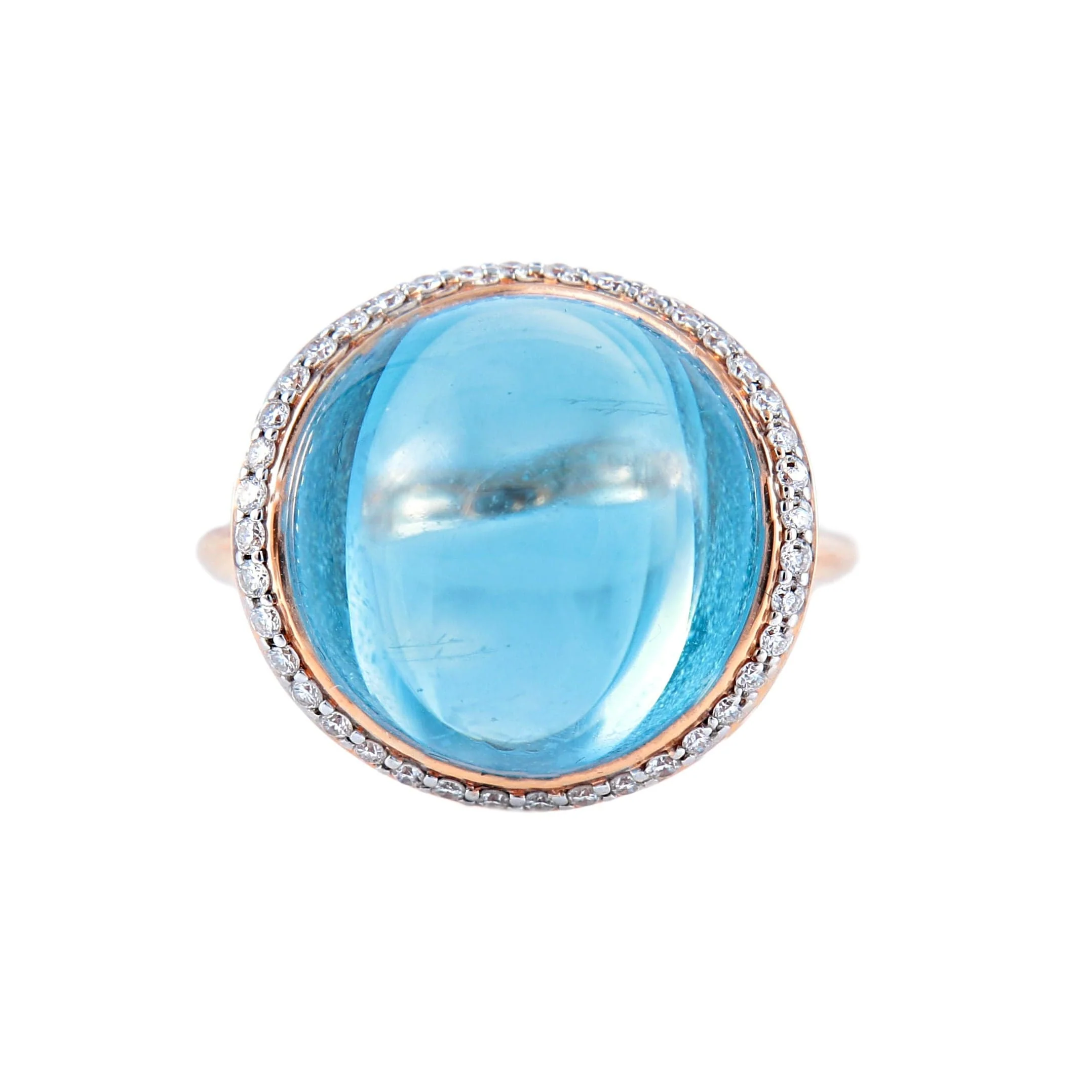 Blue Topaz Diamond Ring