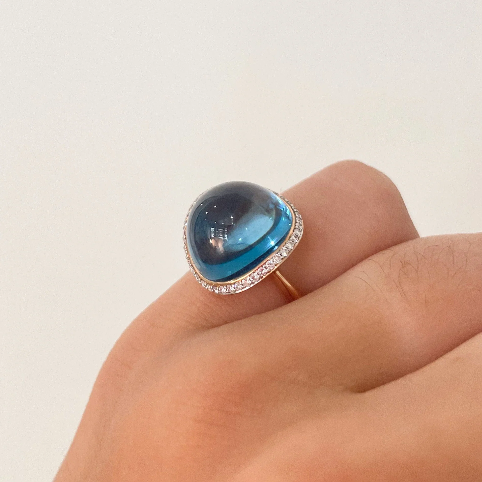 Blue Topaz Diamond Ring - Image 3
