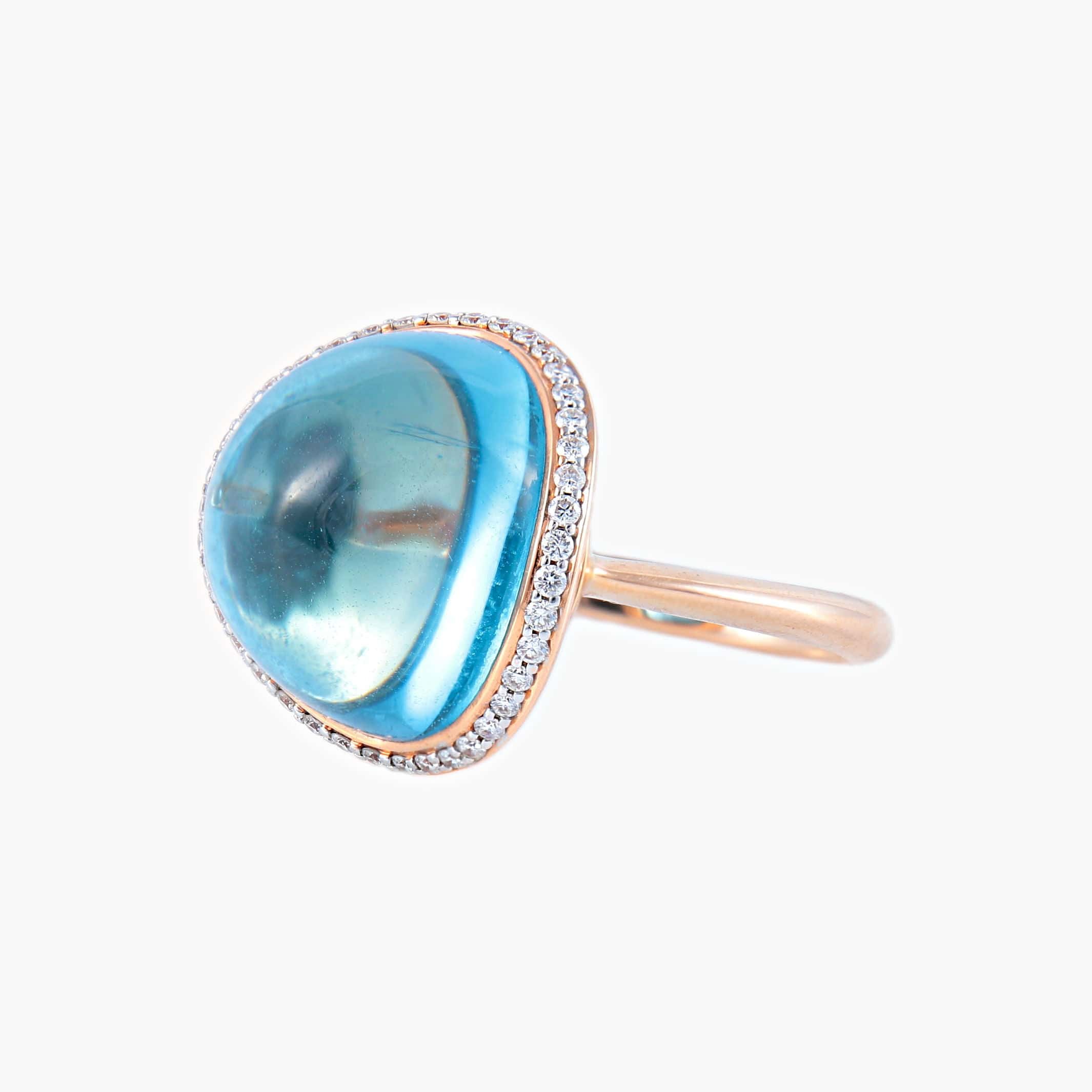 Blue Topaz Diamond Ring - Image 4