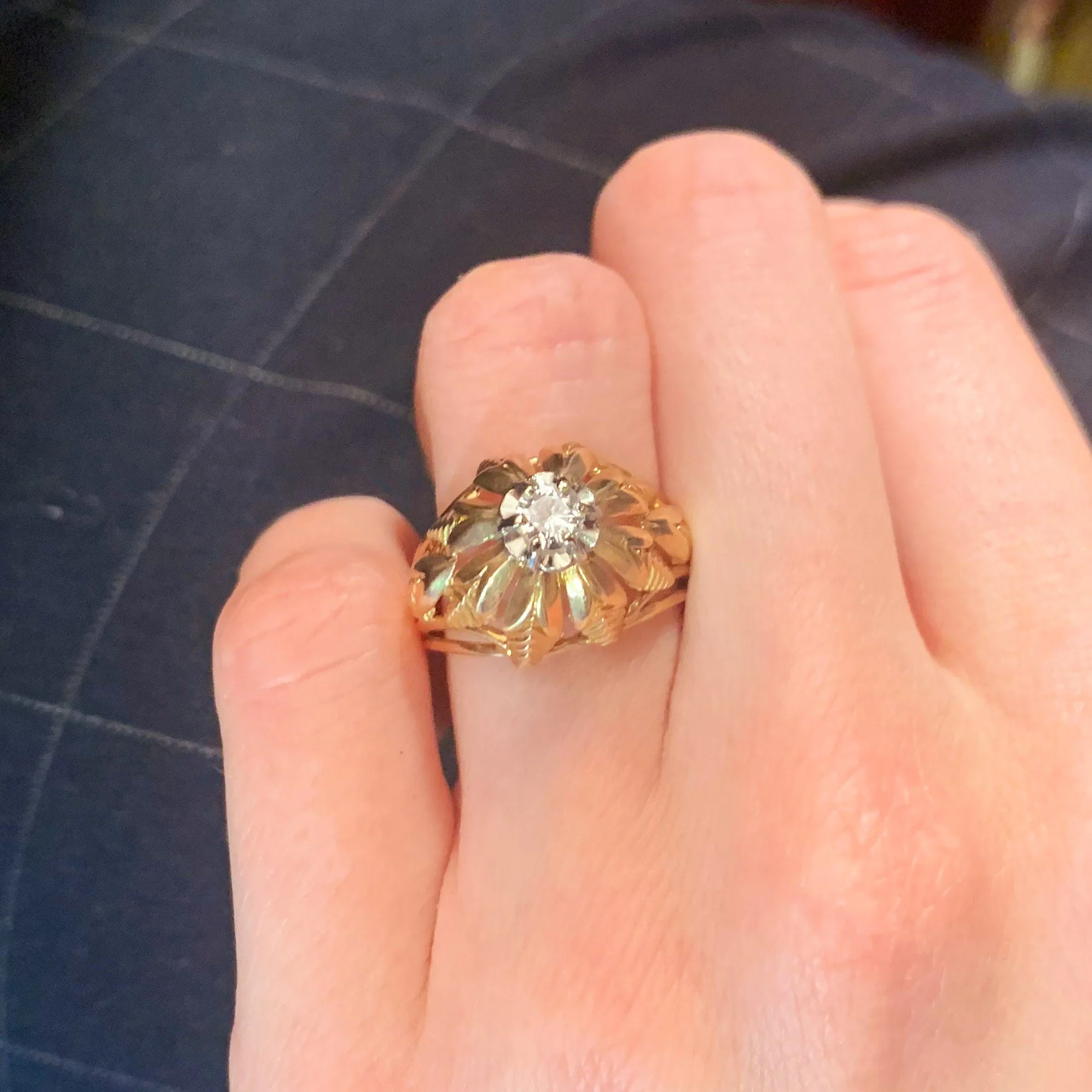 Yellow Gold Diamond Ring - Image 2