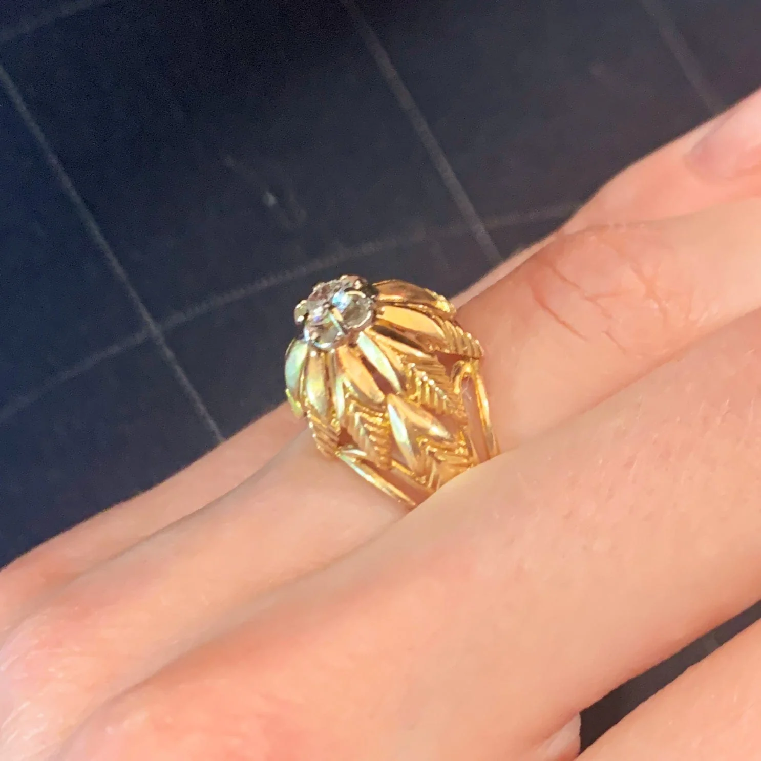 Yellow Gold Diamond Ring - Image 3