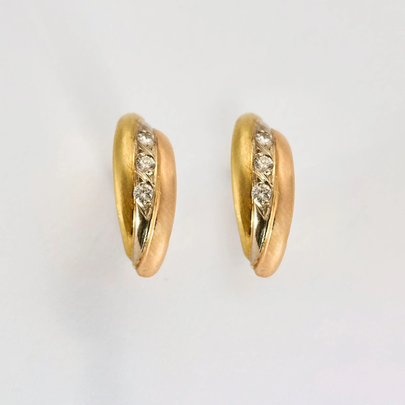 3 gold diamond earrings - Image 3
