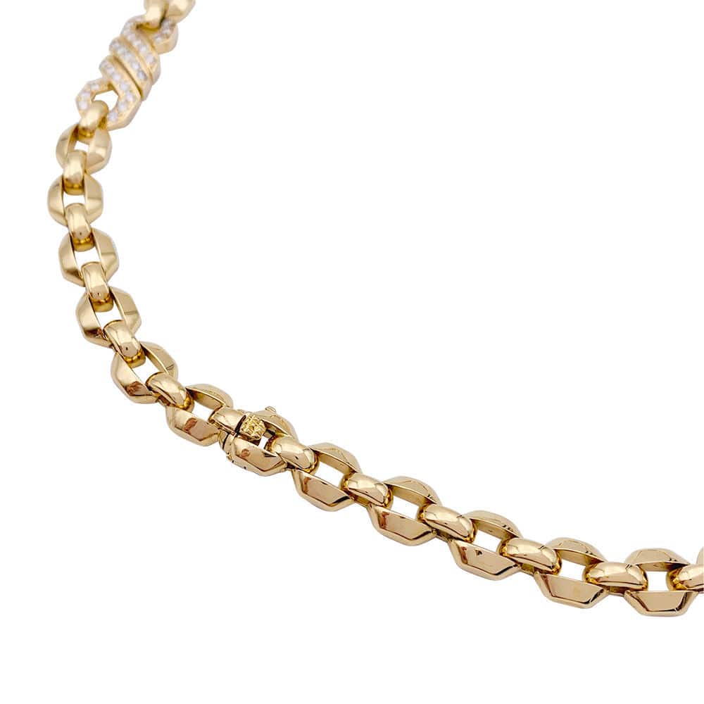 Yellow gold necklace, diamonds. - Image 3