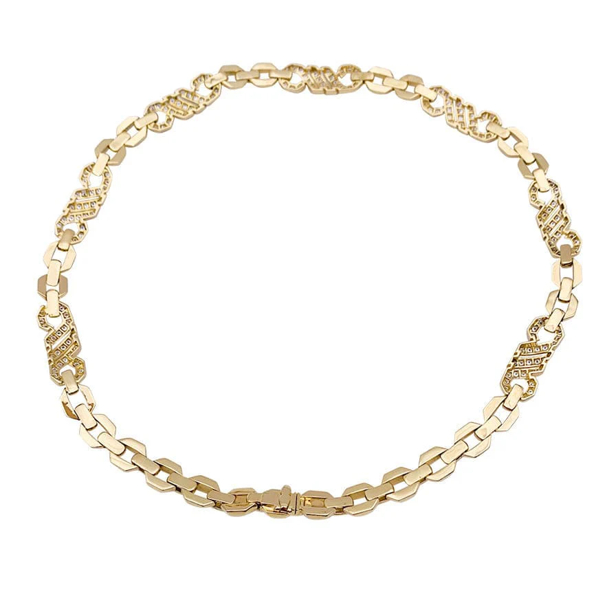 Yellow gold necklace, diamonds. - Image 5