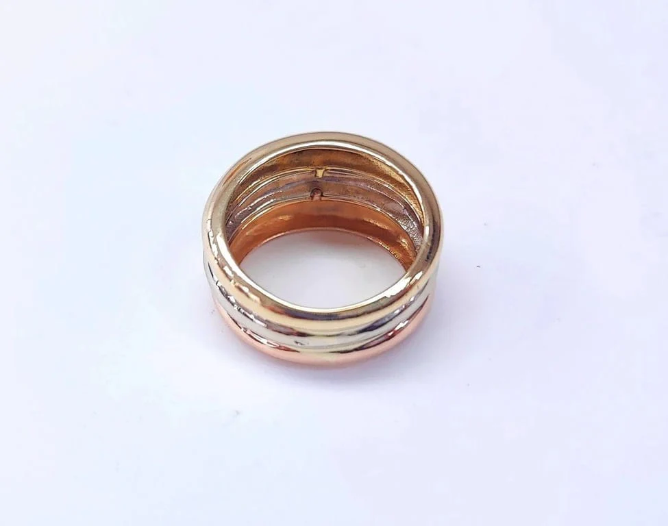 Three-gold band ring in 18k gold - Image 5