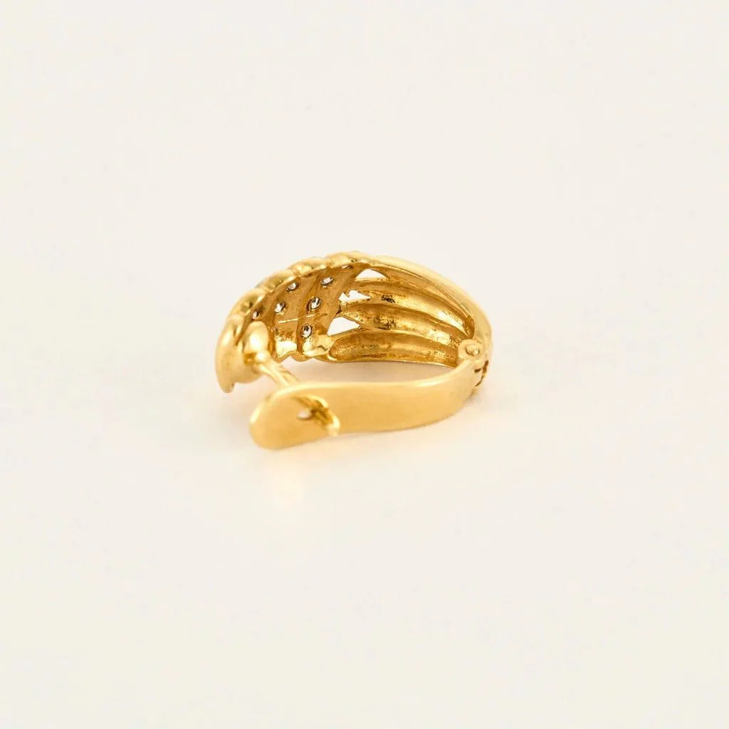 Yellow gold diamond earrings - Image 2