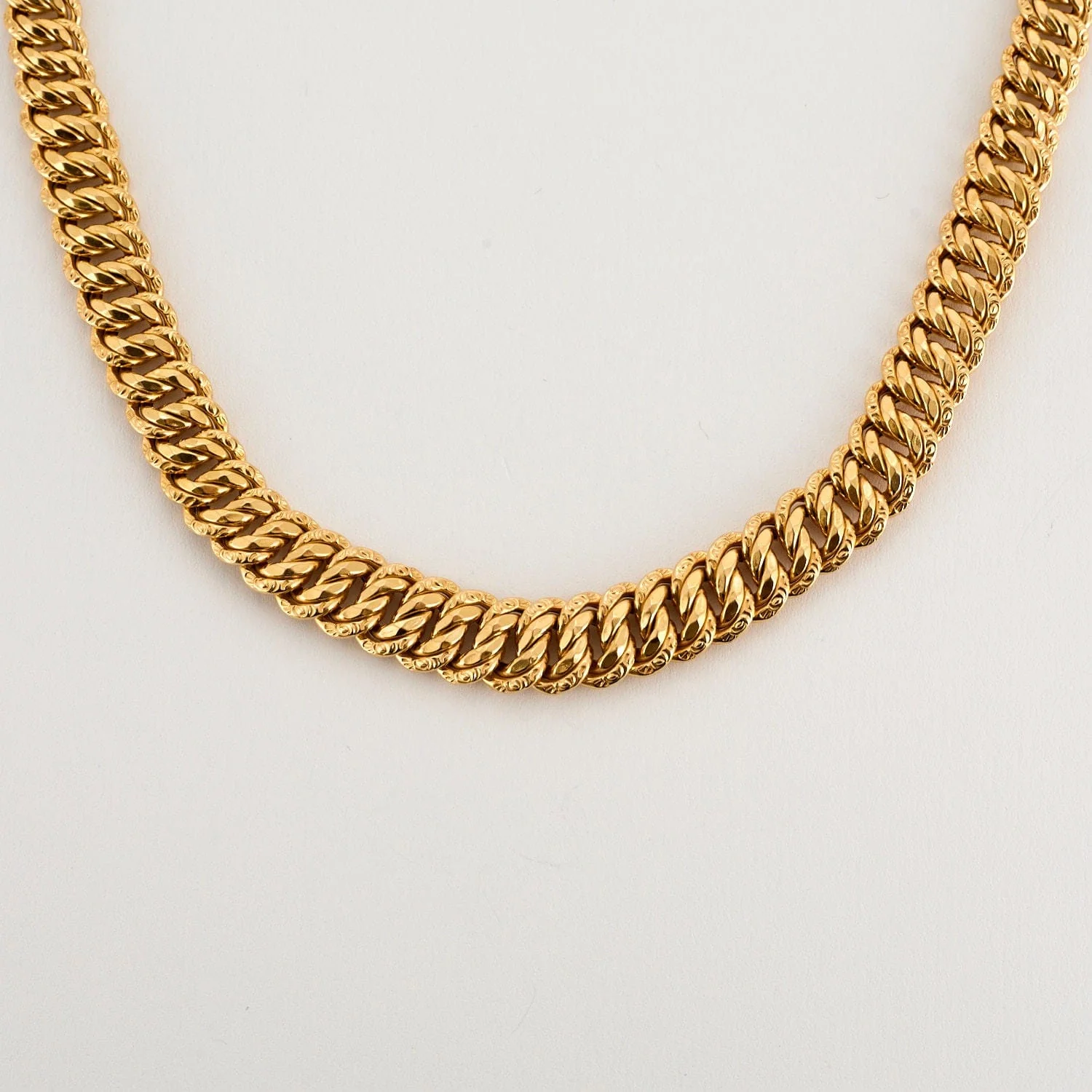 Yellow gold American mesh necklace - Image 6
