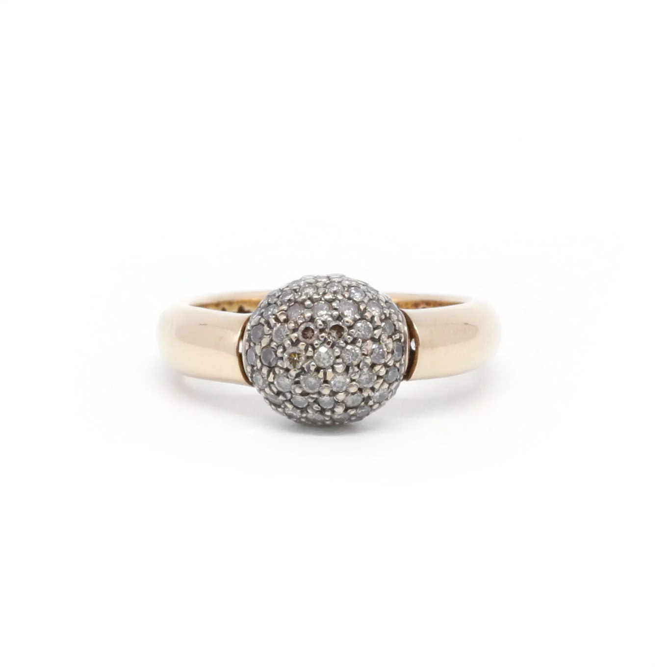 Yellow gold and diamond ring