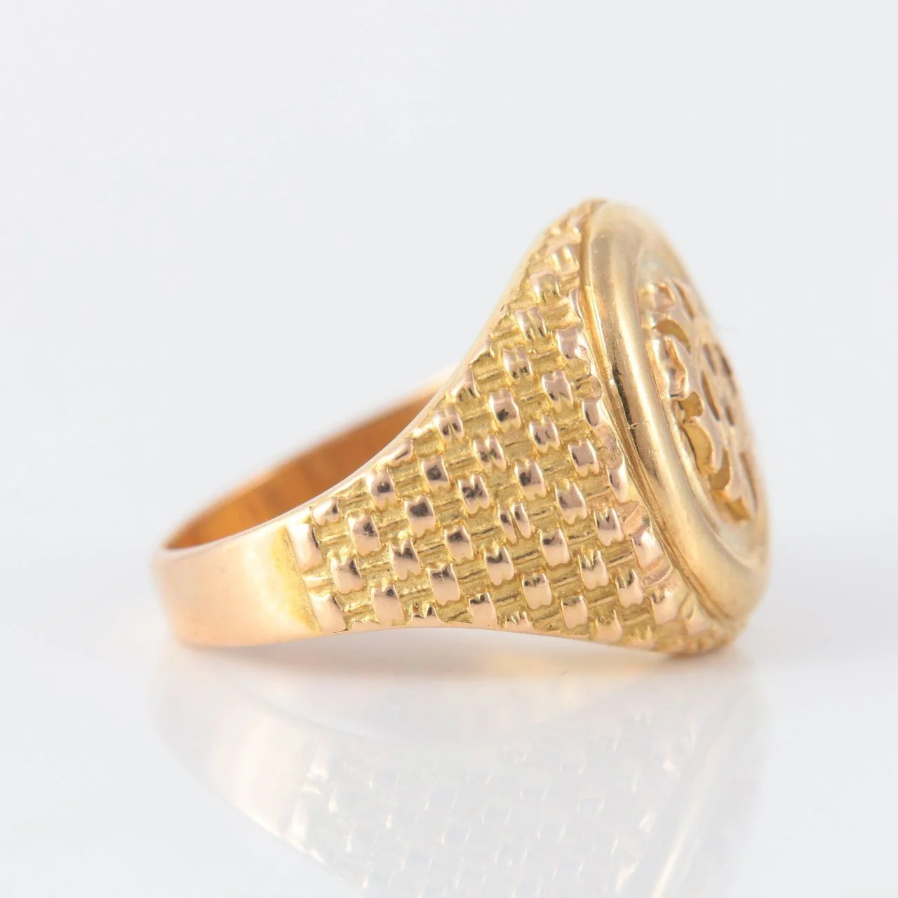 Yellow gold signet ring - Image 7