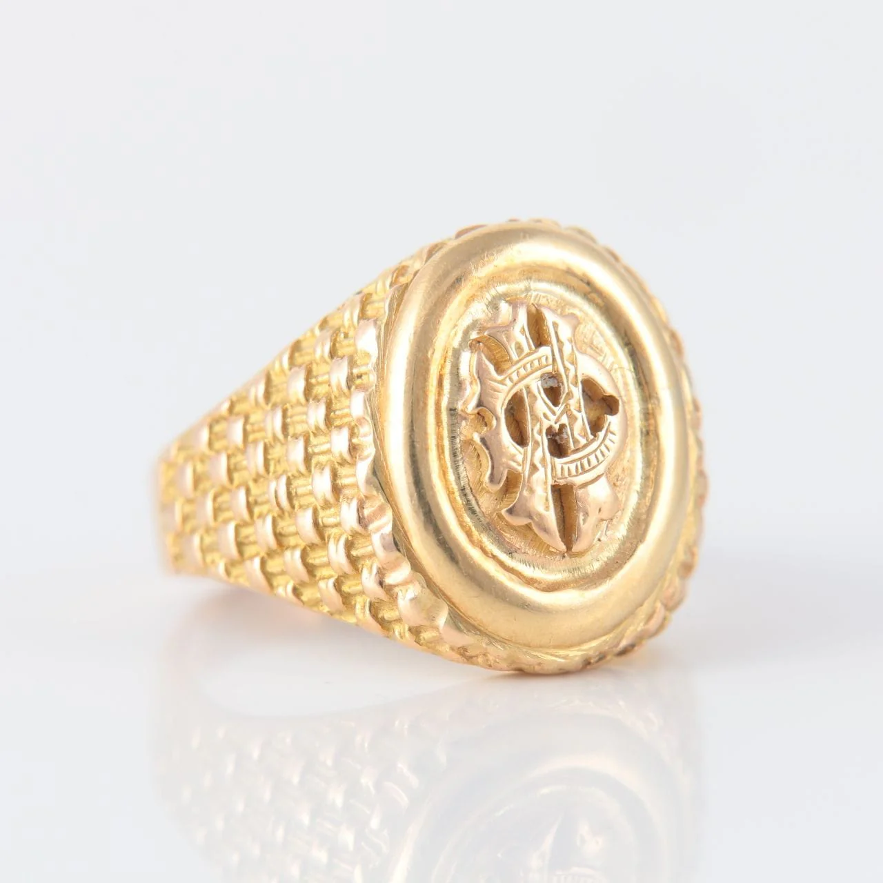 Yellow gold signet ring - Image 8