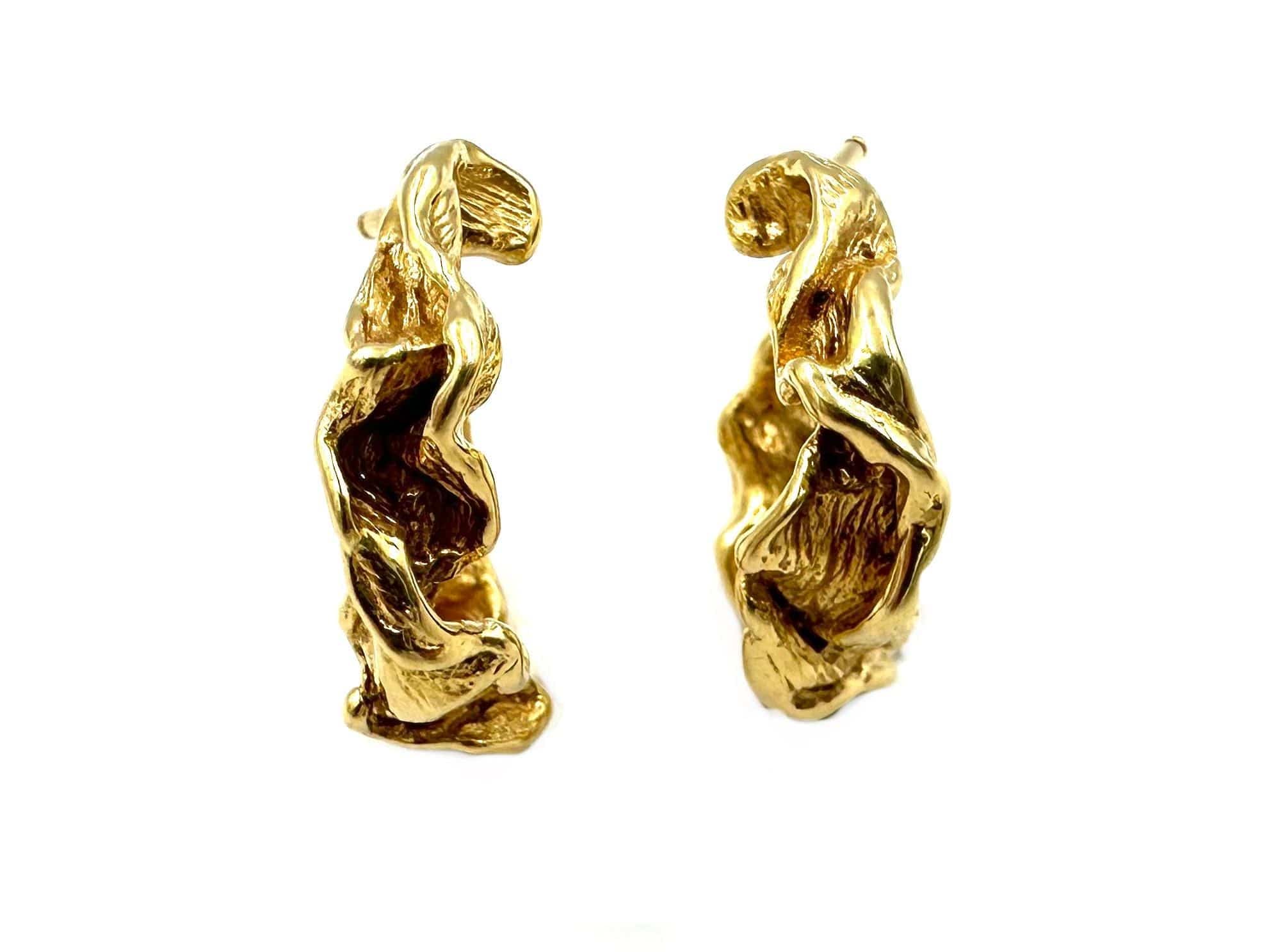 GILBERT ALBERT - Yellow gold hoop earrings