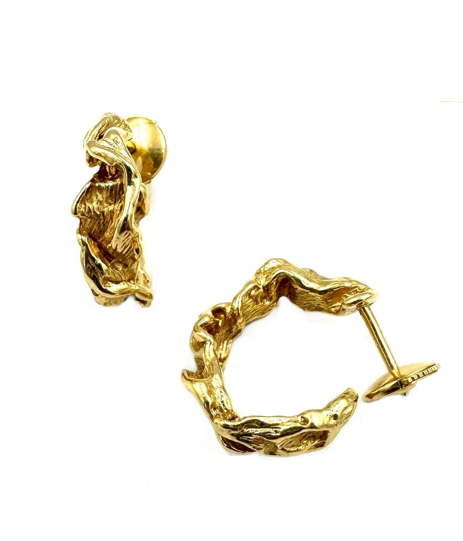 GILBERT ALBERT - Yellow gold hoop earrings - Image 4
