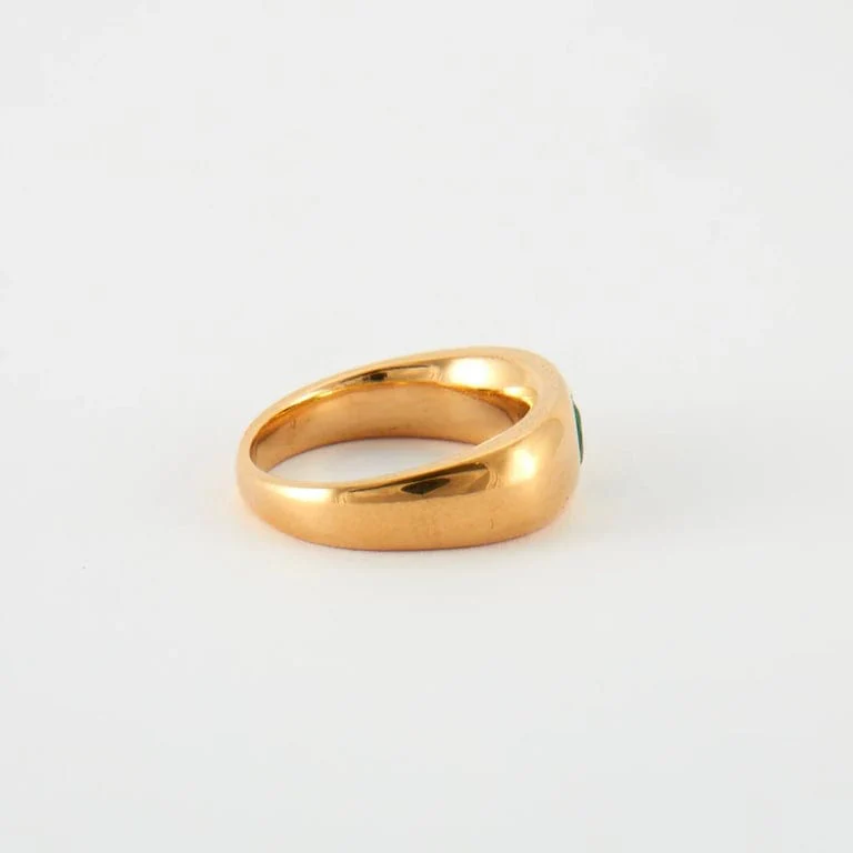 Yellow gold & emerald bangle ring - Image 2