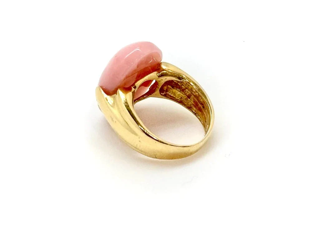 Yellow gold and coral ring - Image 3