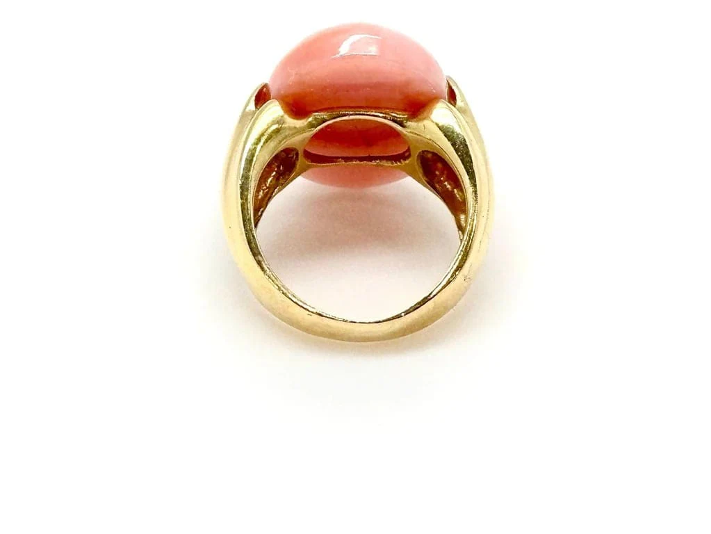Yellow gold and coral ring - Image 4