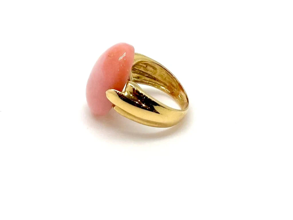 Yellow gold and coral ring - Image 6