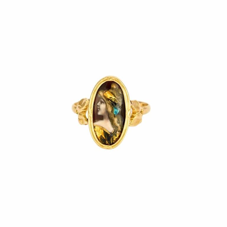 Yellow Gold Enamel Ring
