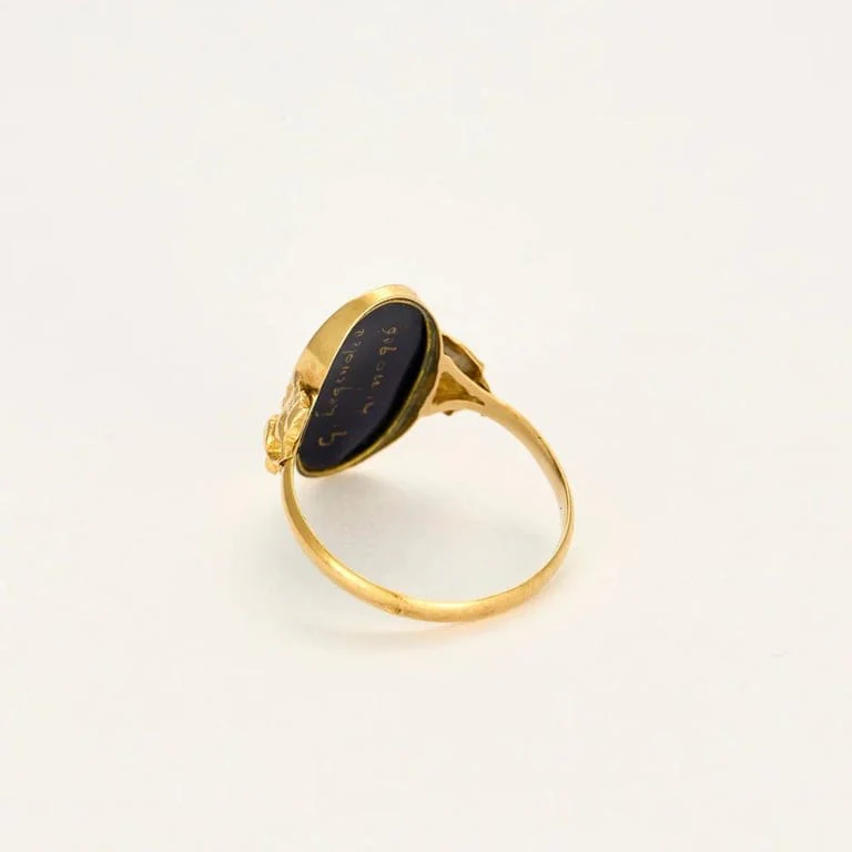 Yellow Gold Enamel Ring - Image 5