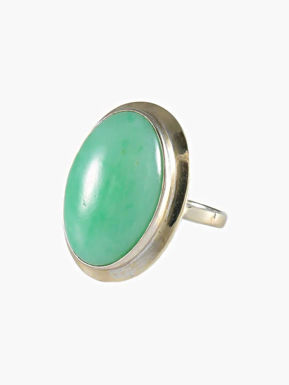 White Gold Jade Ring - Image 2