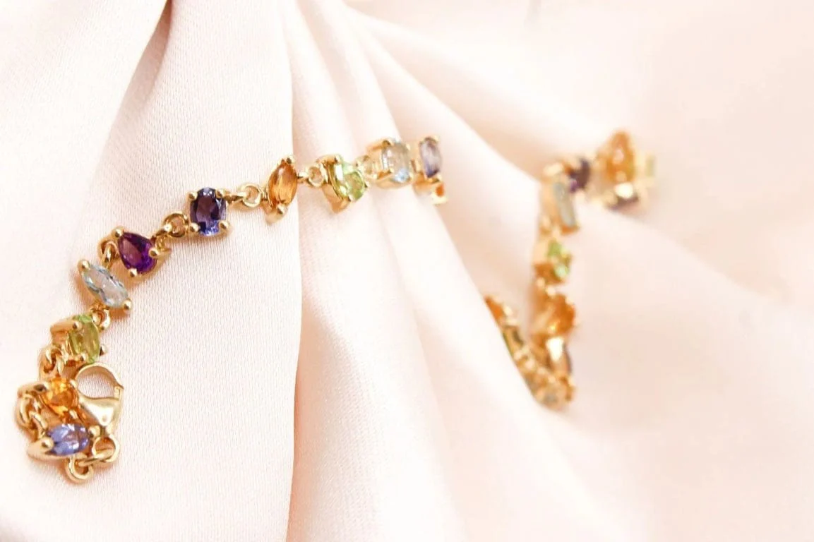 Multicolored river bracelet in yellow gold  - Image 9