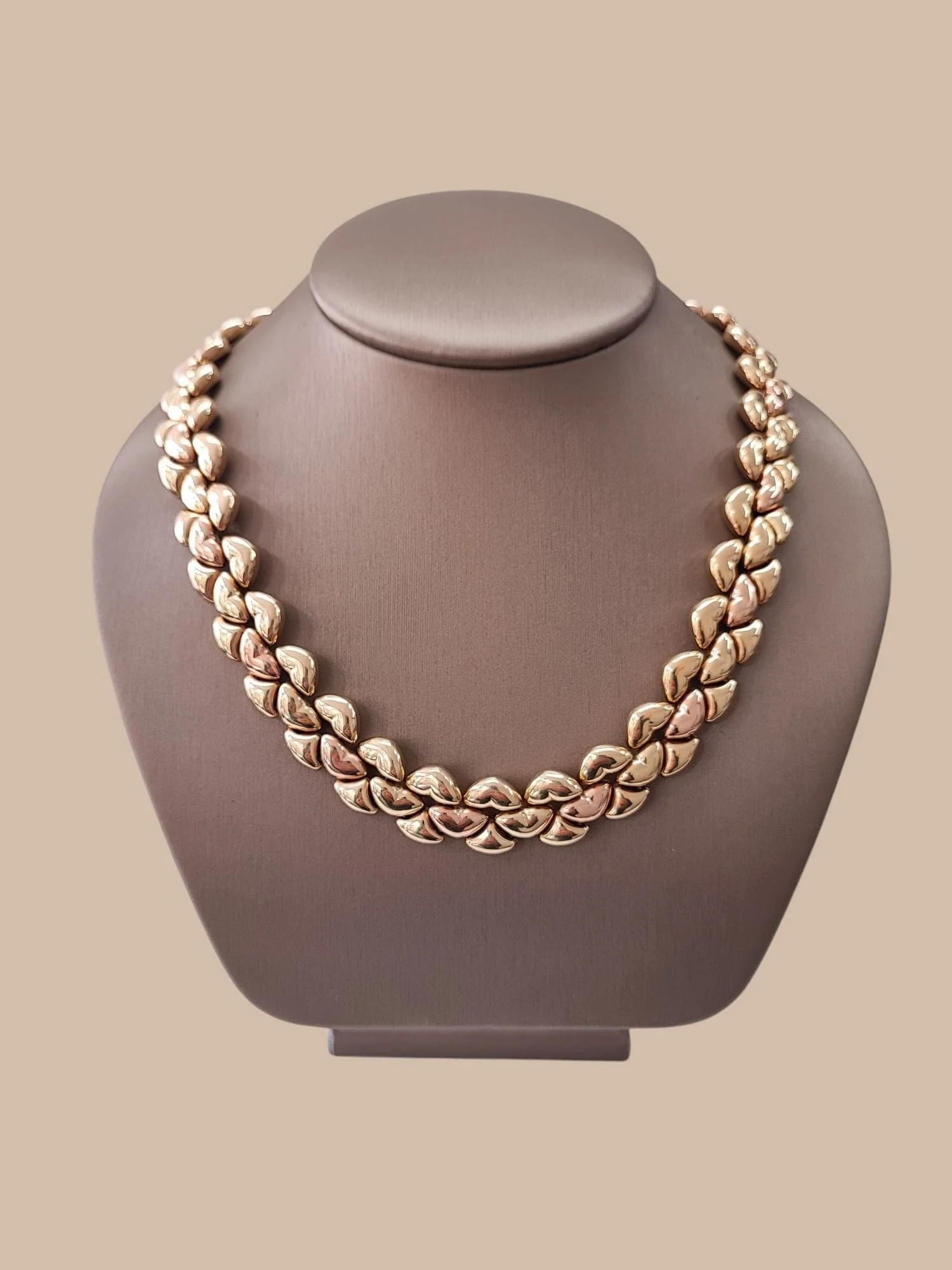 Double-sided necklace in yellow and rose gold - Image 2