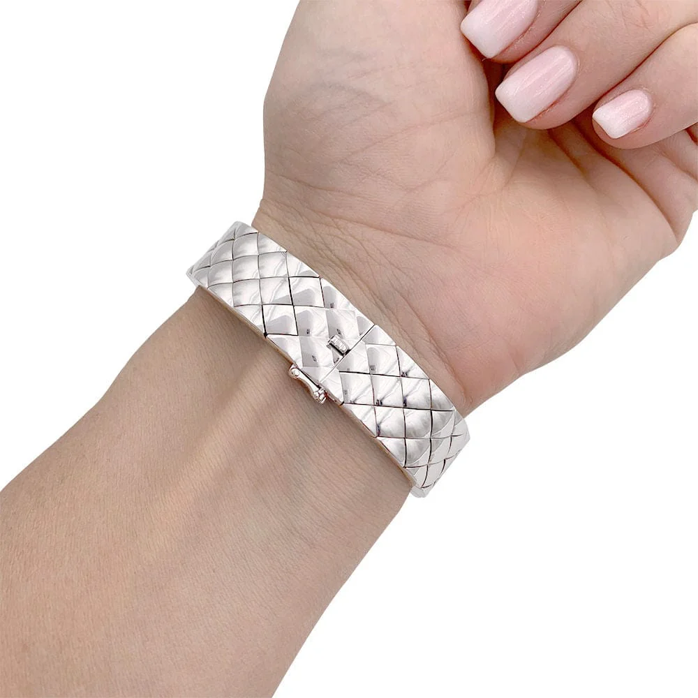 Bracelet Chanel, “Quilted”, white gold. - Image 3