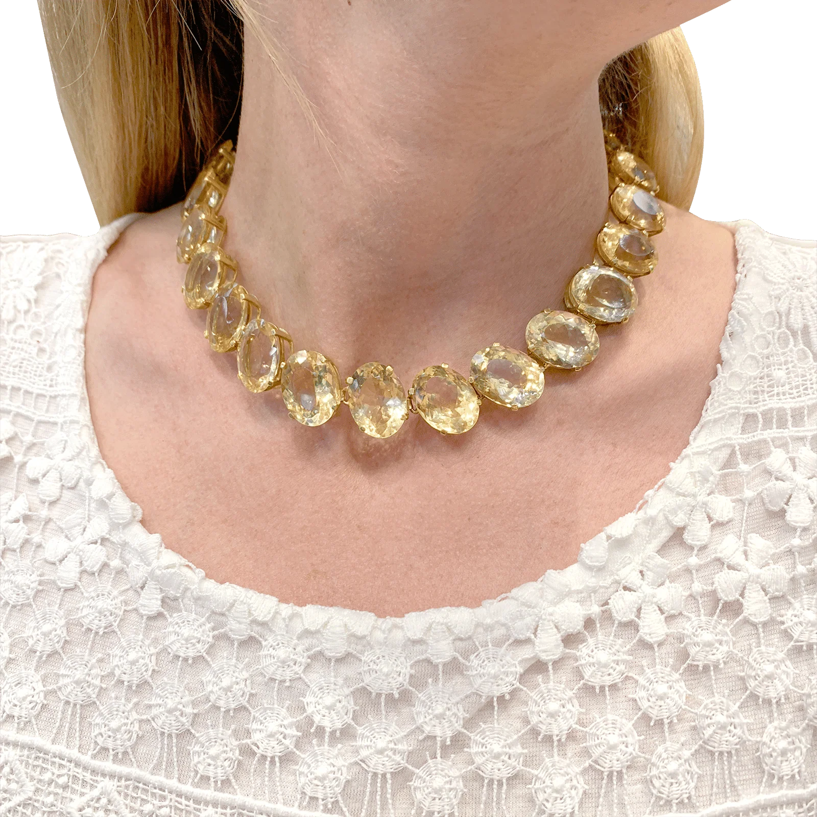 Yellow gold and citrine necklace. - Image 7