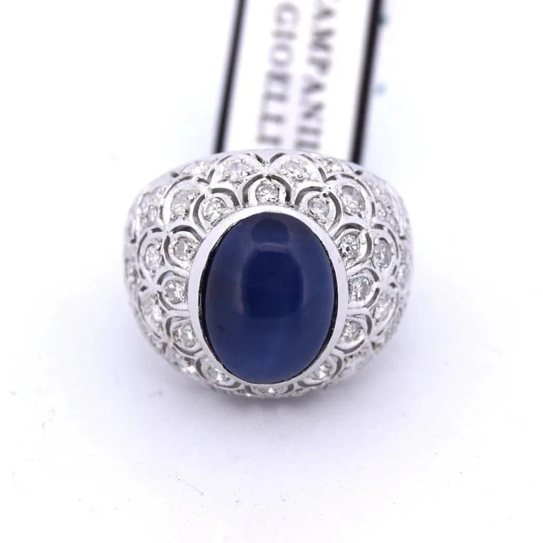Zaffiro cabochon ring
