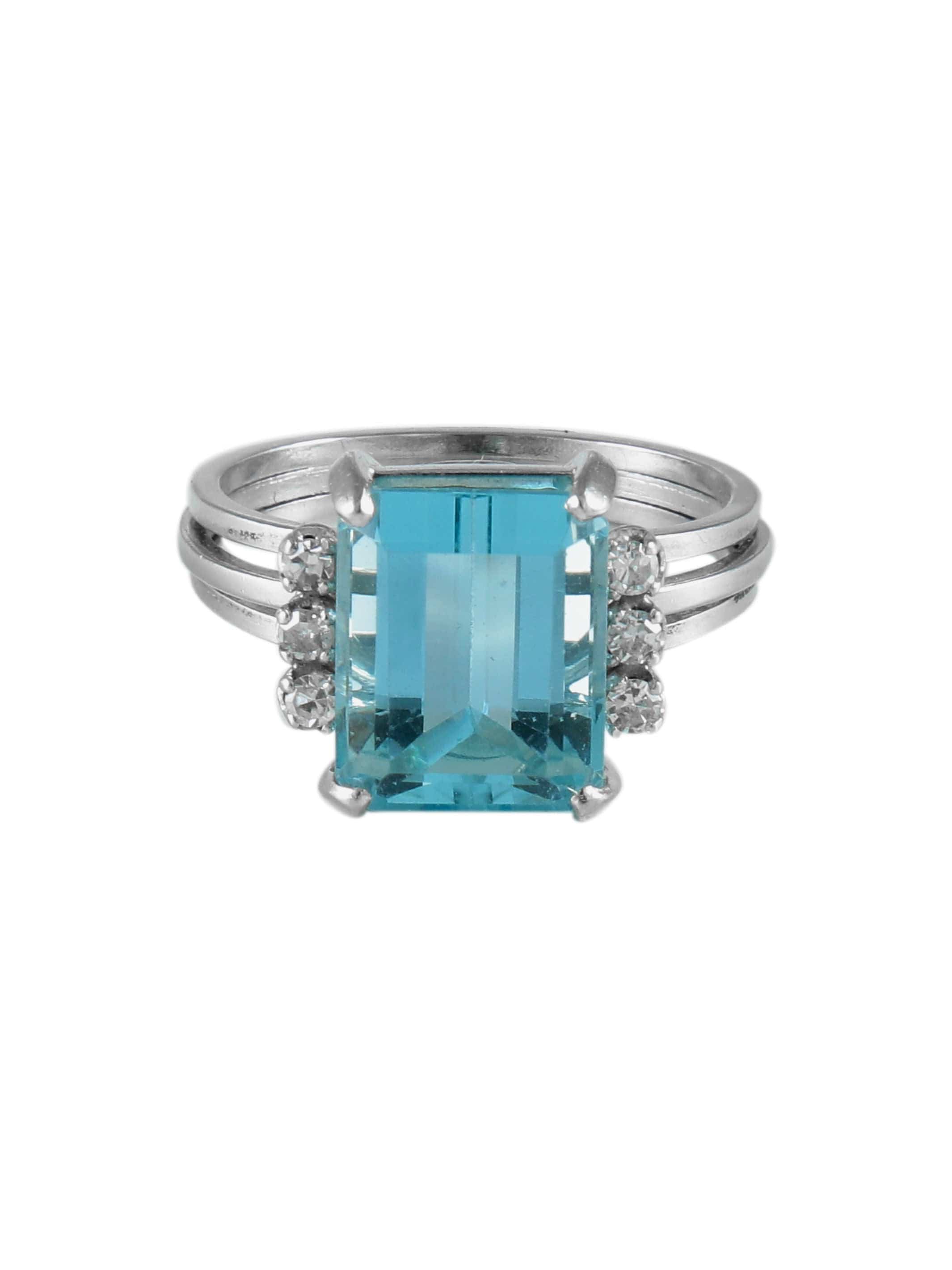 Blue Topaz Diamond Ring