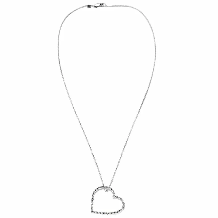 White gold diamond love necklace