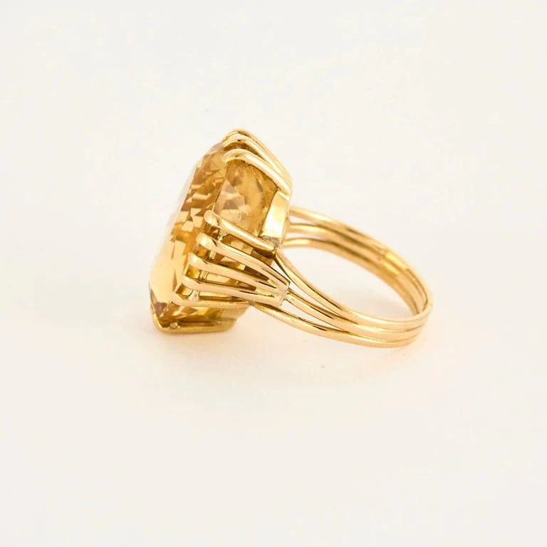 Yellow gold Citrine ring - Image 4