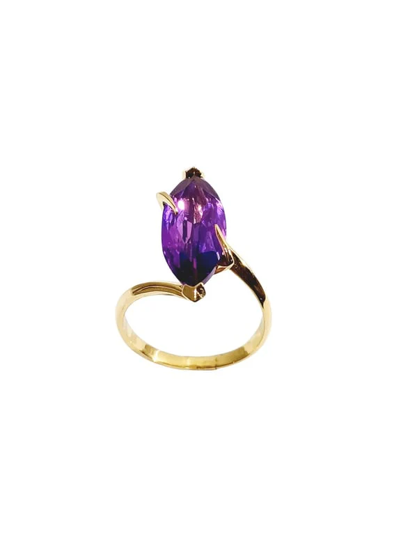 Amethyst and rose gold ring