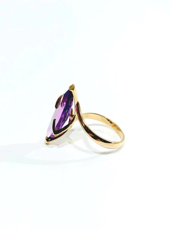 Amethyst and rose gold ring - Image 11