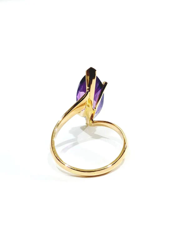 Amethyst and rose gold ring - Image 12