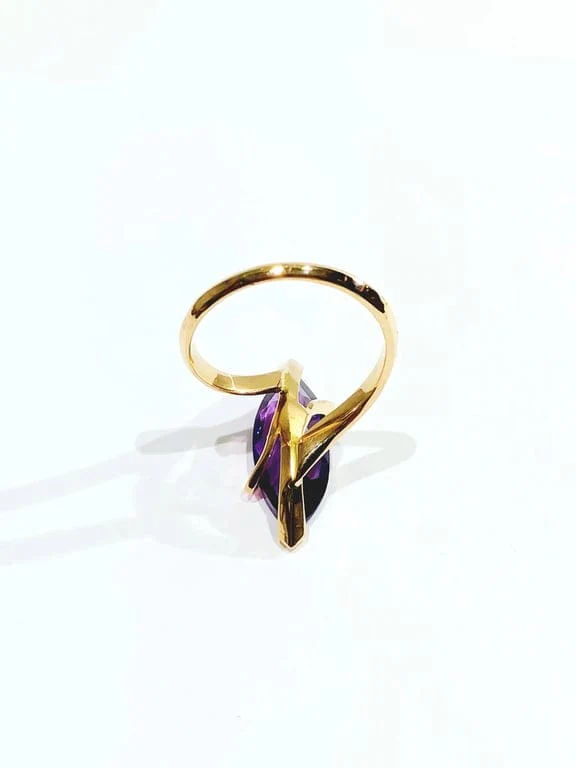 Amethyst and rose gold ring - Image 13