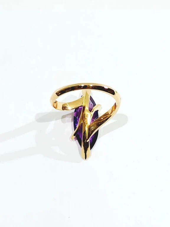 Amethyst and rose gold ring - Image 14