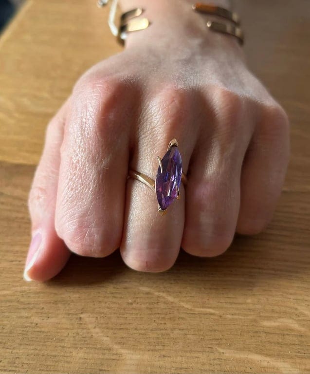 Amethyst and rose gold ring - Image 3