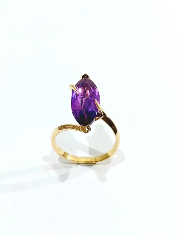 Amethyst and rose gold ring - Image 4