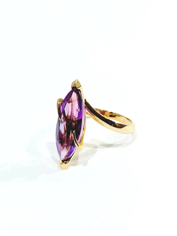 Amethyst and rose gold ring - Image 7