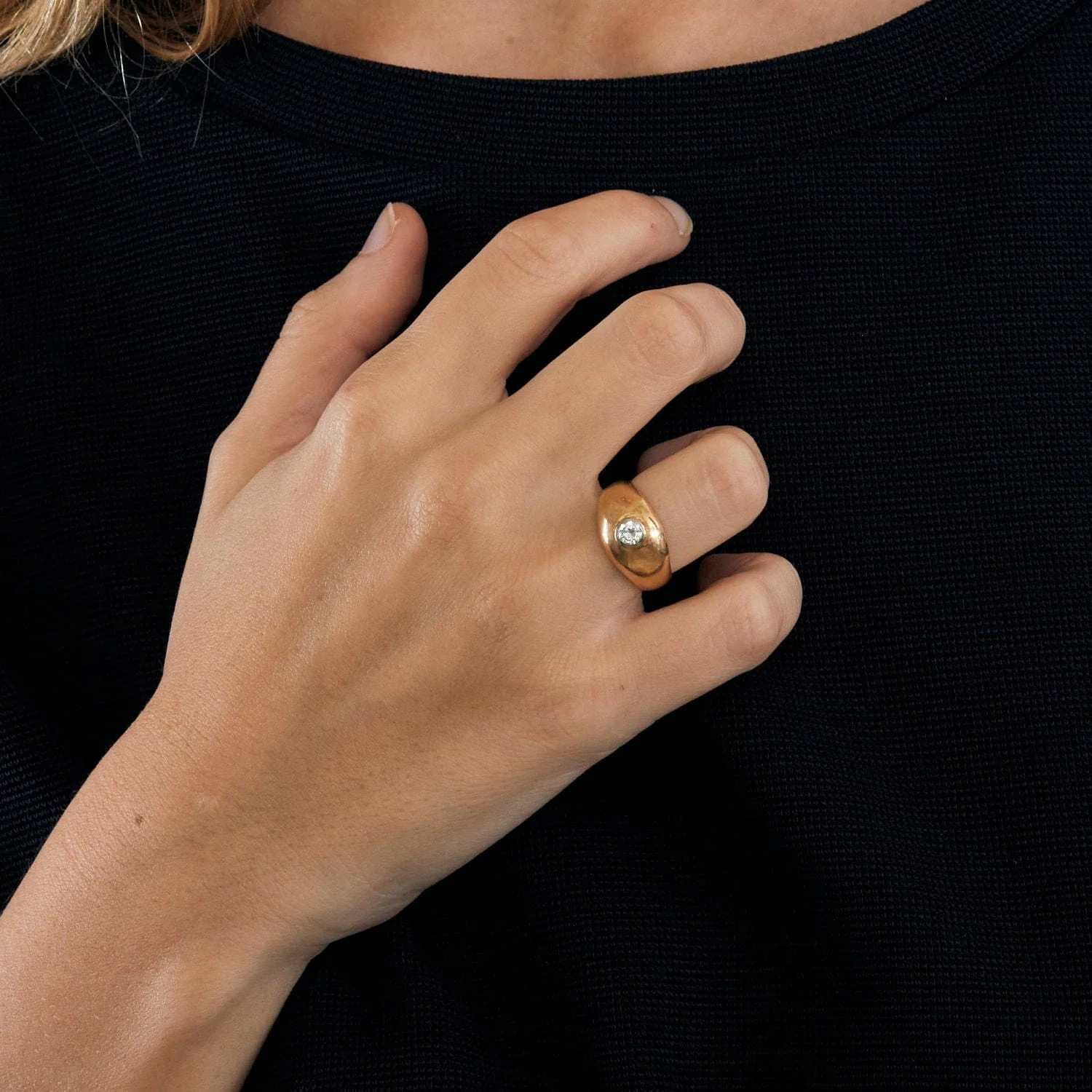 Yellow gold diamond ring - Image 6