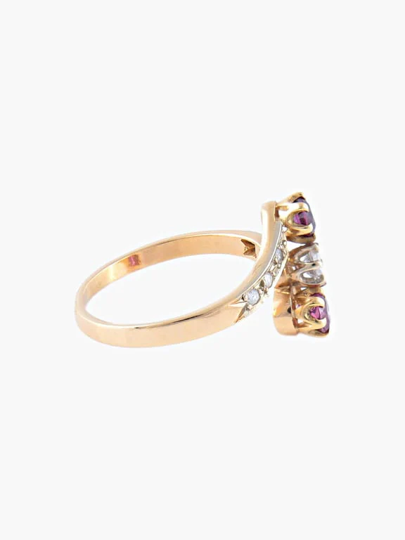 Trilogy Ruby Diamond Ring - Image 5