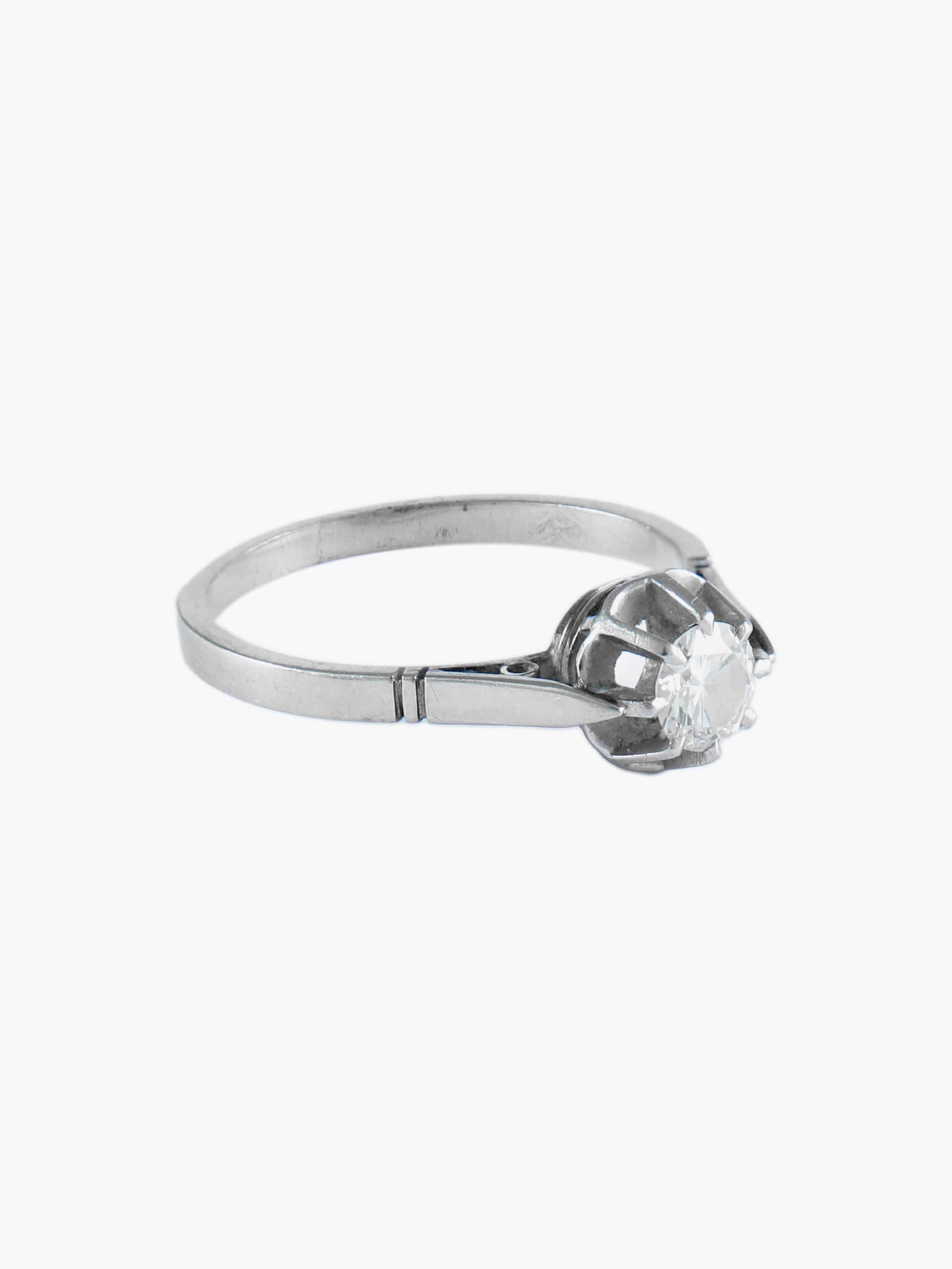 Old solitaire White gold - Image 3
