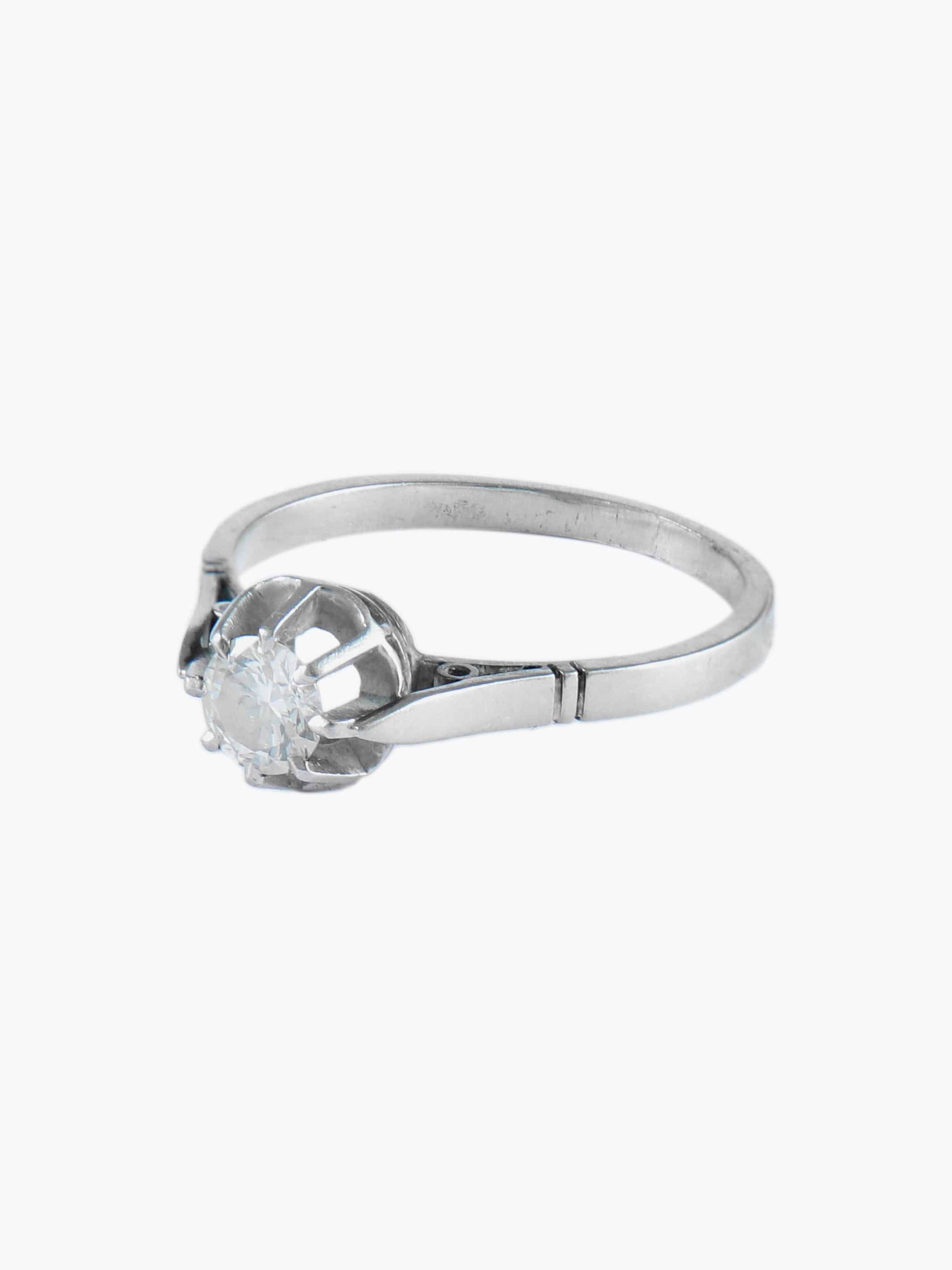 Old solitaire White gold - Image 4