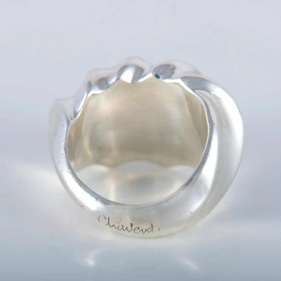 Ring silver branded Chavent - Image 4