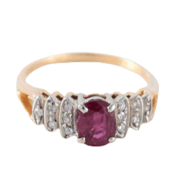 Gold ring, ruby