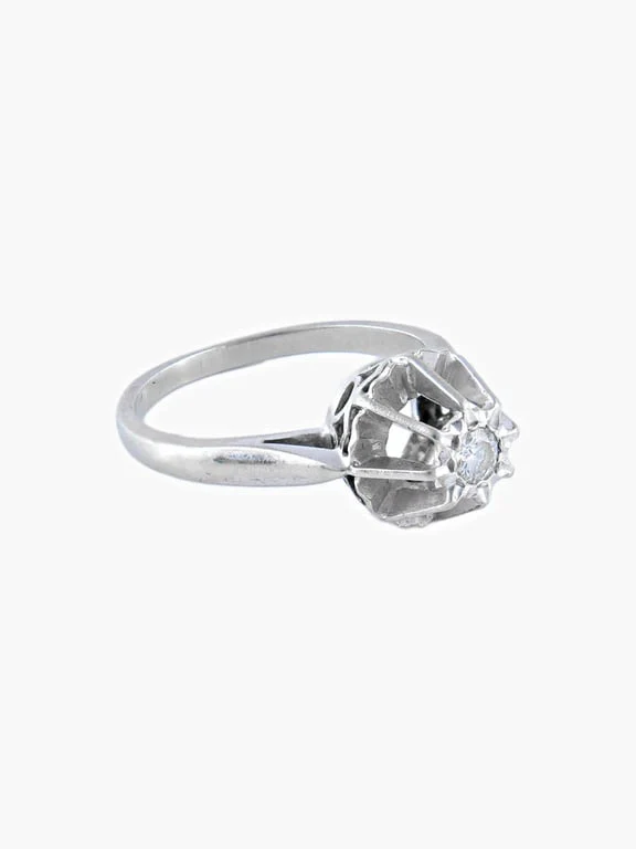 Solitaire Retro White Gold Diamond - Image 3