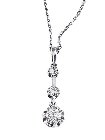 1900 Diamond pendant on chain